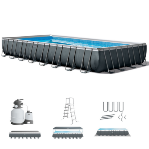 Intex Ultra XTR 32 ft. x 16 ft. Rectangular Above Ground Pool Set with Sand Filter Pump and Ladder